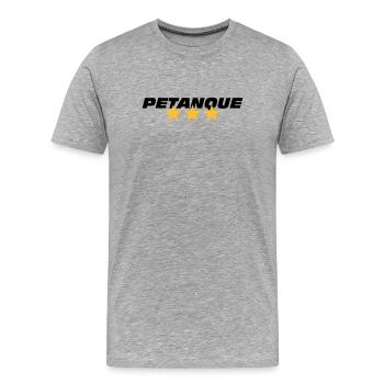 Petanque - T-shirt bio Premium Homme - gris chiné - Devant - Damien (186cm)