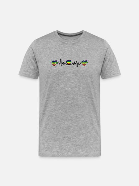 Homo heartbeat cardio - Men's Premium Organic T-Shirt - heather grey