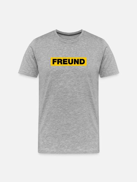 Freund - Männer Premium Bio T-Shirt - Grau meliert