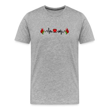 Herzfrequenz-Cardio für Weißrussland - Männer Premium Bio T-Shirt - Grau meliert - Vorne - Damien (186cm)