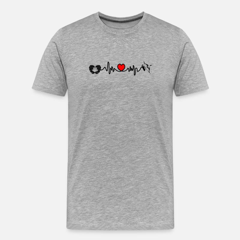 Herzfrequenz Cardio Zwillinge Schütze - Männer Premium Bio T-Shirt - Grau meliert