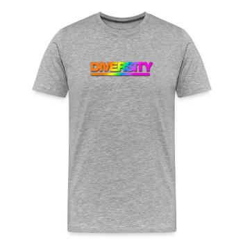 Typo Diversity Rainbow Shadow - Männer Premium Bio T-Shirt - Grau meliert - Vorne - Damien (186cm)