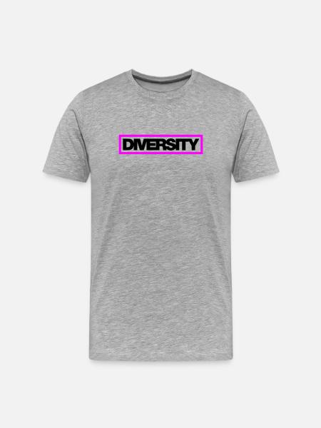 Diversité typographique Contour 2C - T-shirt bio Premium Homme - gris chiné