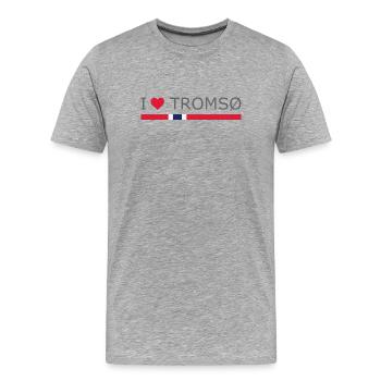 I love Tromso - Norway - Norge - Norwegen - Männer Premium Bio T-Shirt - Grau meliert - Vorne - Damien (186cm)