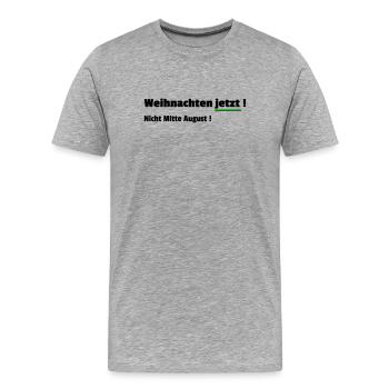 Christmas Now - Men's Premium Organic T-Shirt - heather grey - Front - Damien (186cm)