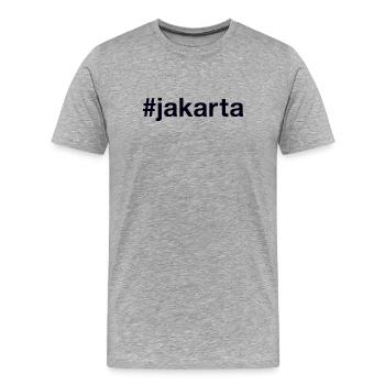 Jakarta Indonesia Hashtag - Men's Premium Organic T-Shirt - heather grey - Front - Damien (186cm)