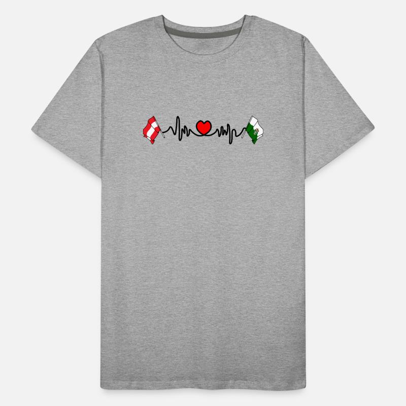 Drapeaux de Styrie avec battement de cœur T-shirt bio Premium Homme