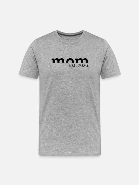 Mom Est. 2026 - Geschenk für werdende Mütter - Männer Premium Bio T-Shirt - Grau meliert