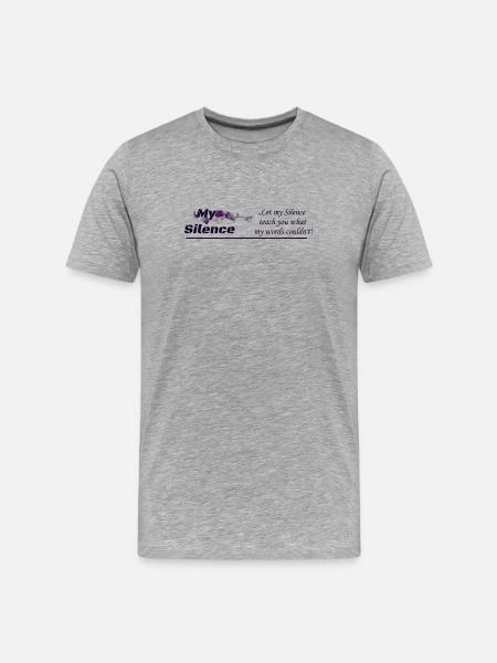 My Silence, Kleidungsdesign - Männer Premium Bio T-Shirt - Grau meliert