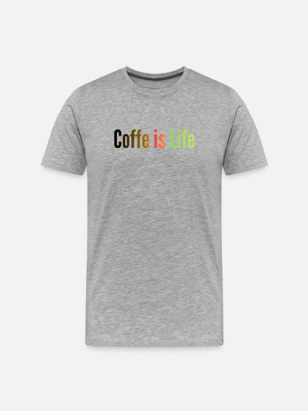 Coffee Lover T-Shirt – Coffee Is Life - Men's Premium Organic T-Shirt - heather grey