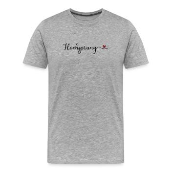 Hochsprung - Männer Premium Bio T-Shirt - Grau meliert - Vorne - Damien (186cm)