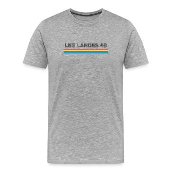 Les Landes 40 T-Shirt Cadeau Humour - T-shirt bio Premium Homme - gris chiné - Devant - Damien (186cm)