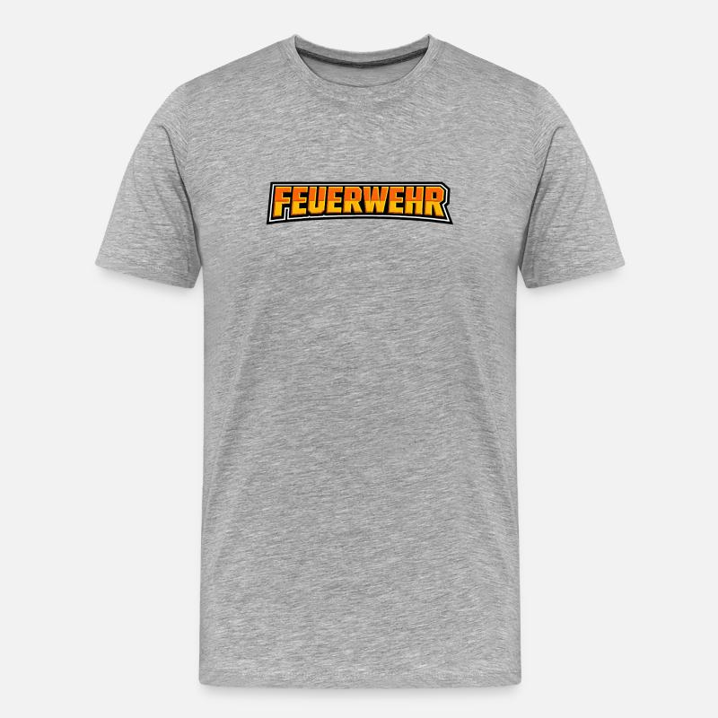 Logo des Fires Flames - T-shirt bio Premium Homme - gris chiné