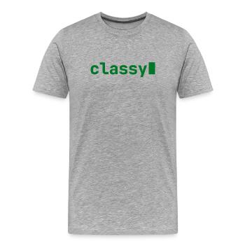 classy | Developer mood | dark - Men's Premium Organic T-Shirt - heather grey - Front - Damien (186cm)