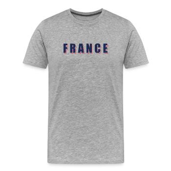 Französische Retro-Typografie – französisches Design - Männer Premium Bio T-Shirt - Grau meliert - Vorne - Damien (186cm)