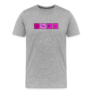 Otaku Néon Bloc Manga - T-shirt bio Premium Homme - gris chiné - Devant - Damien (186cm)