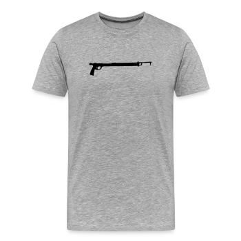 Harpune - Männer Premium Bio T-Shirt - Grau meliert - Vorne - Damien (186cm)