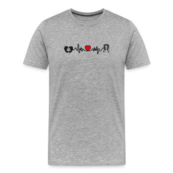 Herzfrequenz Cardio Zwillinge Jungfrau - Männer Premium Bio T-Shirt - Grau meliert - Vorne - Damien (186cm)