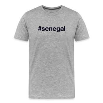 SENEGAL Hashtag - Männer Premium Bio T-Shirt - Grau meliert - Vorne - Damien (186cm)