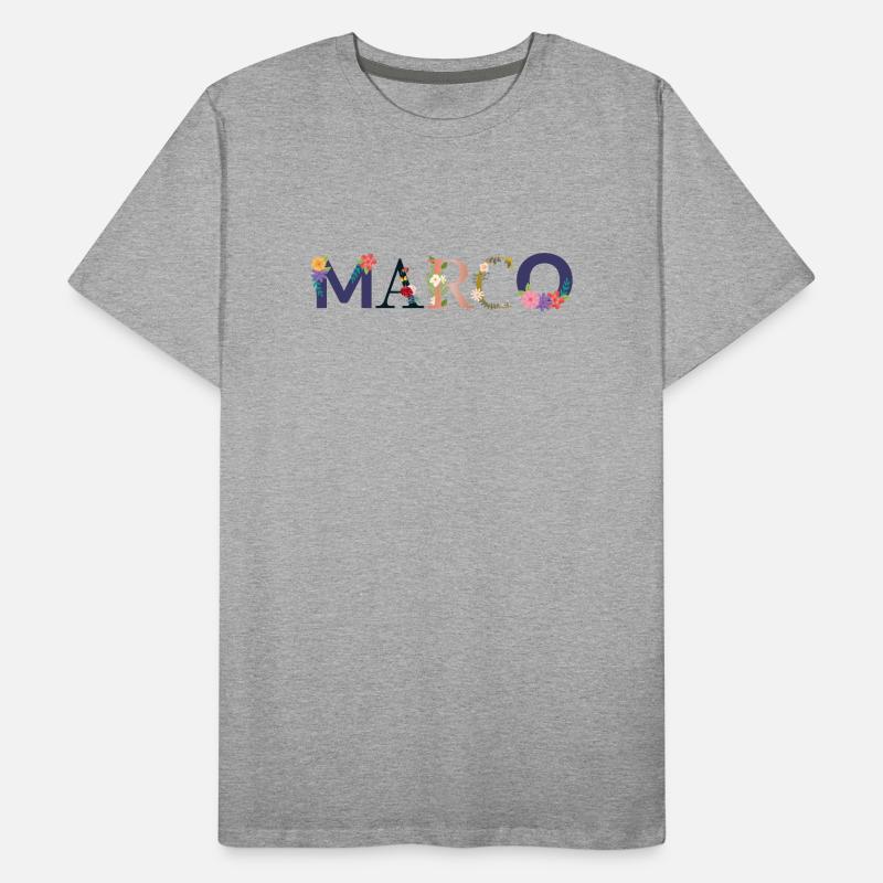 Le nom MARCO décoré de fleurs T-shirt bio Premium Homme