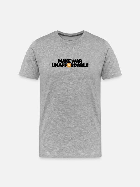 Bitcoin - Make war unaffordable - Männer Premium Bio T-Shirt - Grau meliert