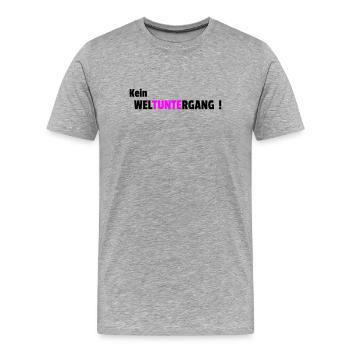 Pas de fin du monde - T-shirt bio Premium Homme - gris chiné - Devant - Damien (186cm)
