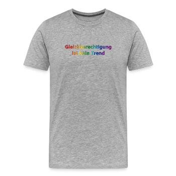 Equality is not a trend rainbow - Men's Premium Organic T-Shirt - heather grey - Front - Damien (186cm)