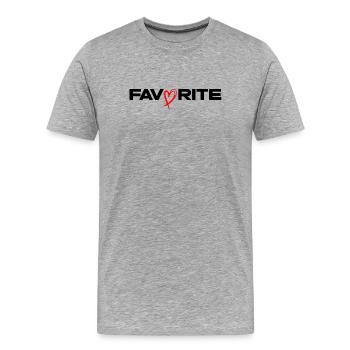 Freehand Herzlinie - Männer Premium Bio T-Shirt - Grau meliert - Vorne - Damien (186cm)