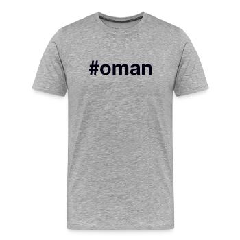 Oman Hashtag - T-shirt bio Premium Homme - gris chiné - Devant - Damien (186cm)