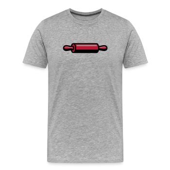 Rolling Pin Baking Baker Confectionery Logo - Men's Premium Organic T-Shirt - heather grey - Front - Damien (186cm)