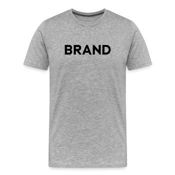 Design de marque, Marques, Type, Typographie, Déclaration - T-shirt bio Premium Homme - gris chiné - Devant - Damien (186cm)