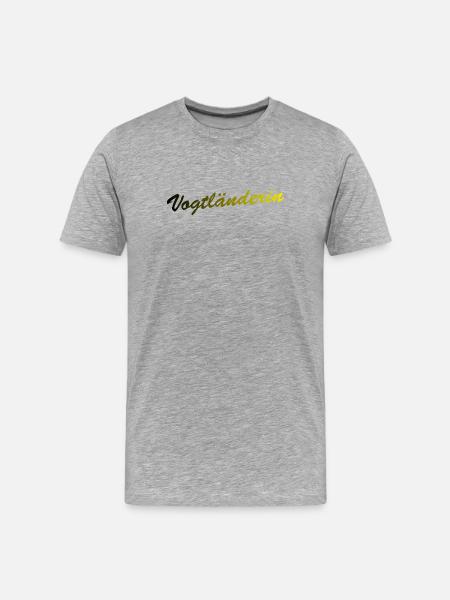 Vogtländerin - Männer Premium Bio T-Shirt - Grau meliert