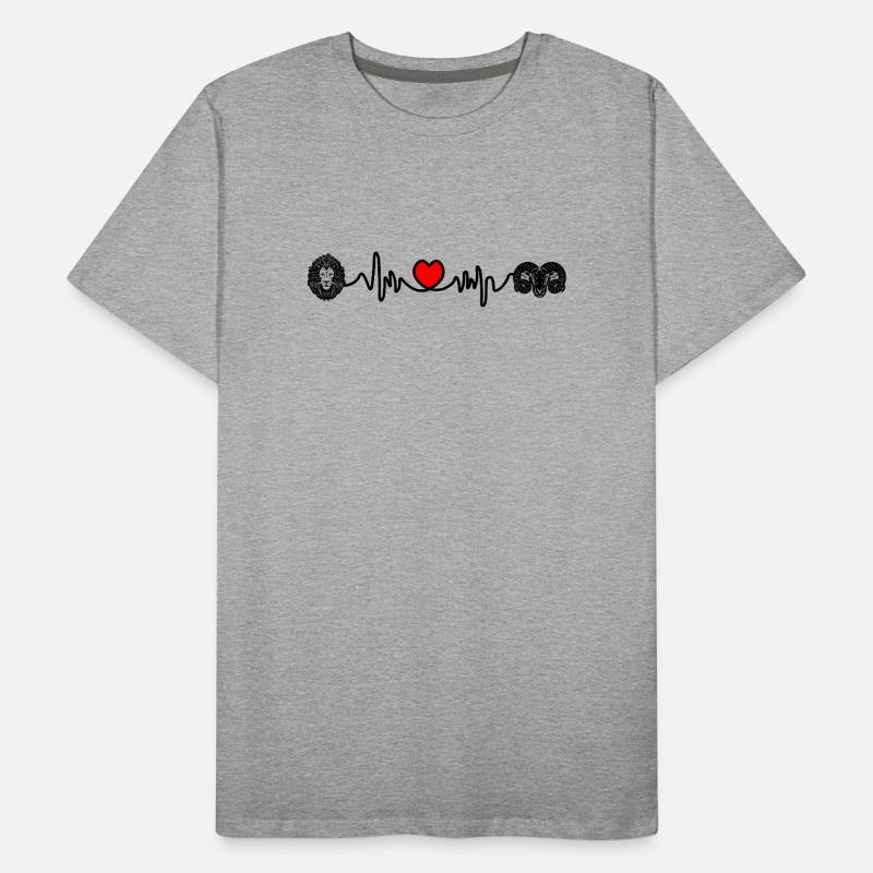 Herzfrequenz Cardio Löwe Widder Männer Premium Bio T-Shirt