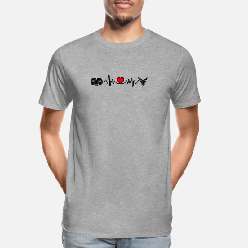 Herzfrequenz Cardio Widder Steinbock Männer Premium Bio T-Shirt