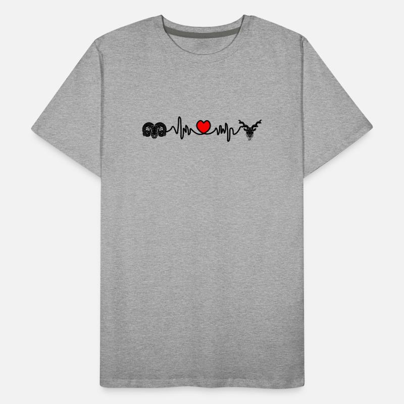 Herzfrequenz Cardio Widder Steinbock Männer Premium Bio T-Shirt
