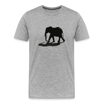 Elefanten-Silhouette - Männer Premium Bio T-Shirt - Grau meliert - Vorne - Damien (186cm)