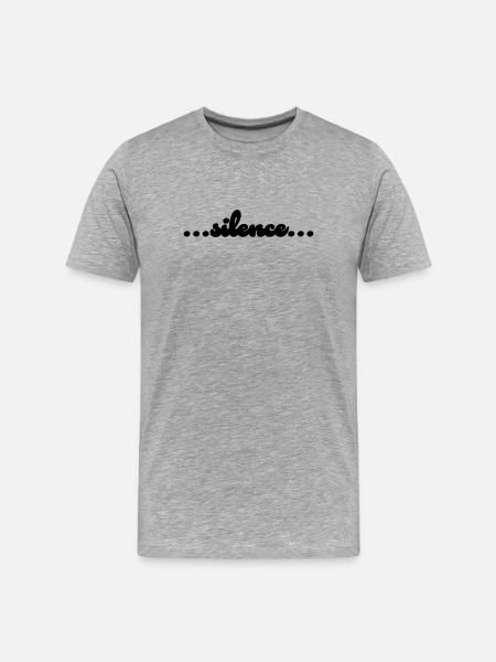 silence - Männer Premium Bio T-Shirt - Grau meliert
