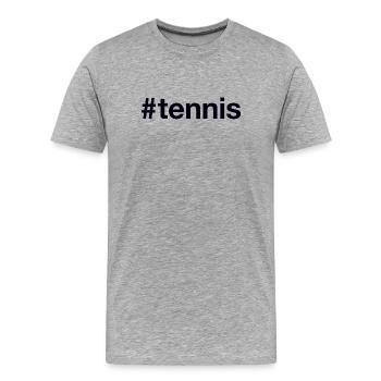 TENNIS Hashtag - Männer Premium Bio T-Shirt - Grau meliert - Vorne - Damien (186cm)