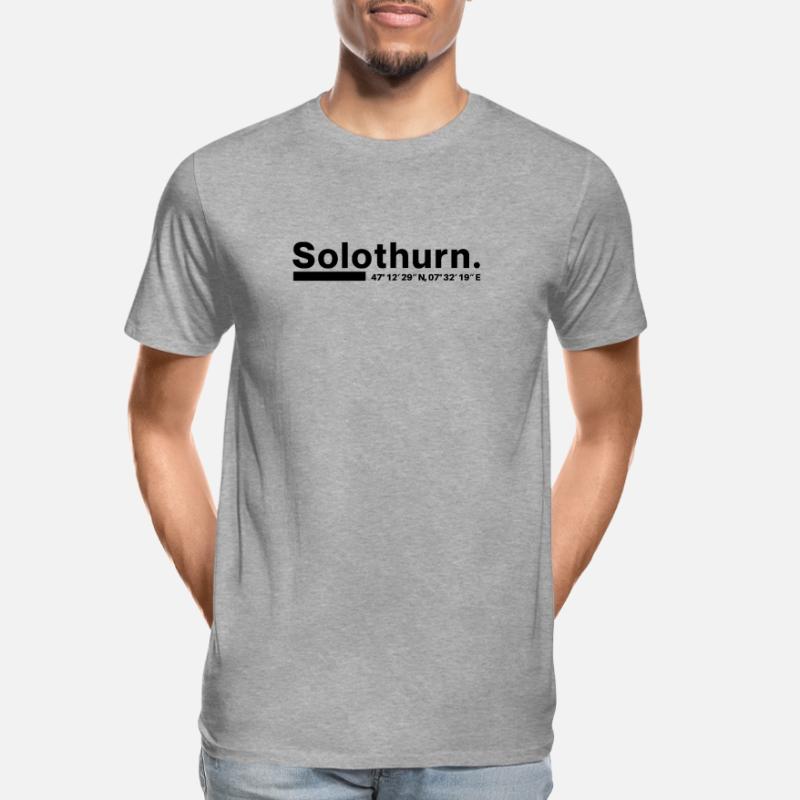Solothurn coordinates Canton Switzerland Men's Premium Organic T-Shirt