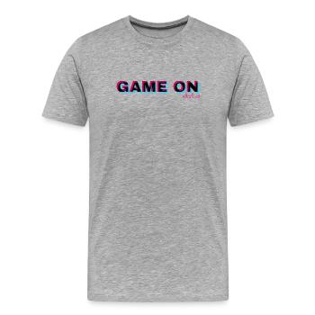 game on - Men's Premium Organic T-Shirt - heather grey - Front - Damien (186cm)