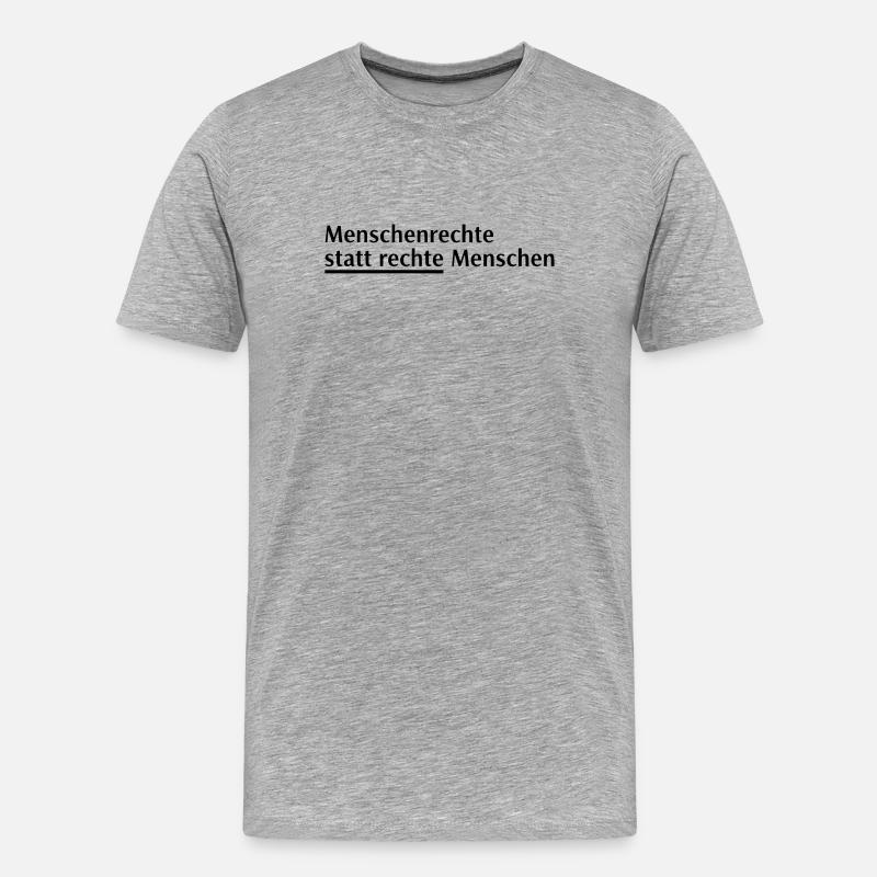 Menschenrechte Spruch Block - Männer Premium Bio T-Shirt - Grau meliert