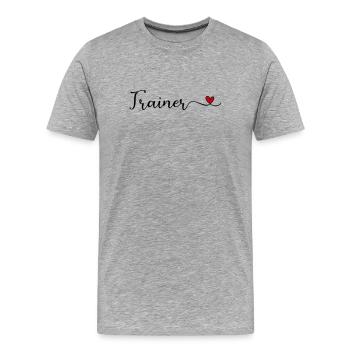 Entraîneur - T-shirt bio Premium Homme - gris chiné - Devant - Damien (186cm)