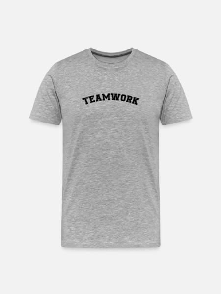 teamwork - Männer Premium Bio T-Shirt - Grau meliert