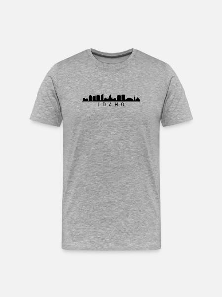 Idaho Skyline - Männer Premium Bio T-Shirt - Grau meliert