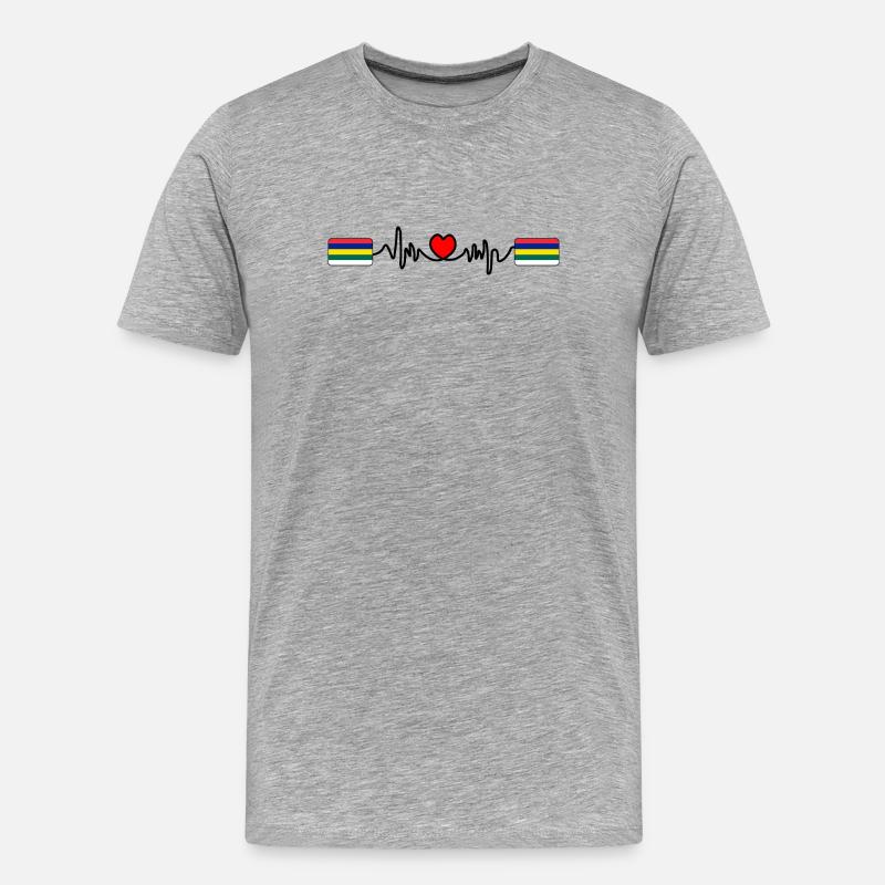 Terschelling Pulse Logo – Island Style - Männer Premium Bio T-Shirt - Grau meliert