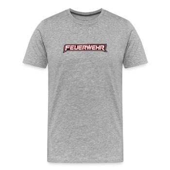 Feuerwehr Neon-Schriftzug - Männer Premium Bio T-Shirt - Grau meliert - Vorne - Damien (186cm)