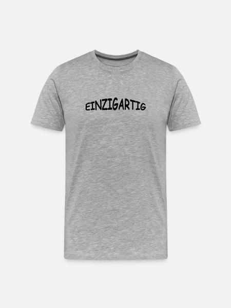 einzigartig - Männer Premium Bio T-Shirt - Grau meliert
