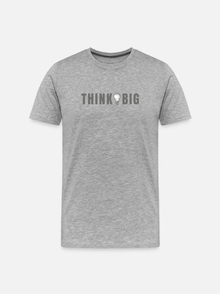 Think big - Light bulb motif & lettering - Men's Premium Organic T-Shirt - heather grey