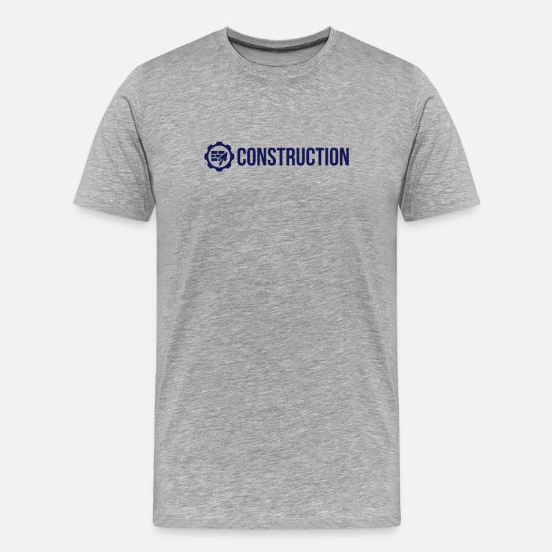 Construction - Männer Premium Bio T-Shirt - Grau meliert