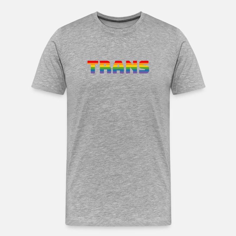 Regenbogen Trans - Männer Premium Bio T-Shirt - Grau meliert